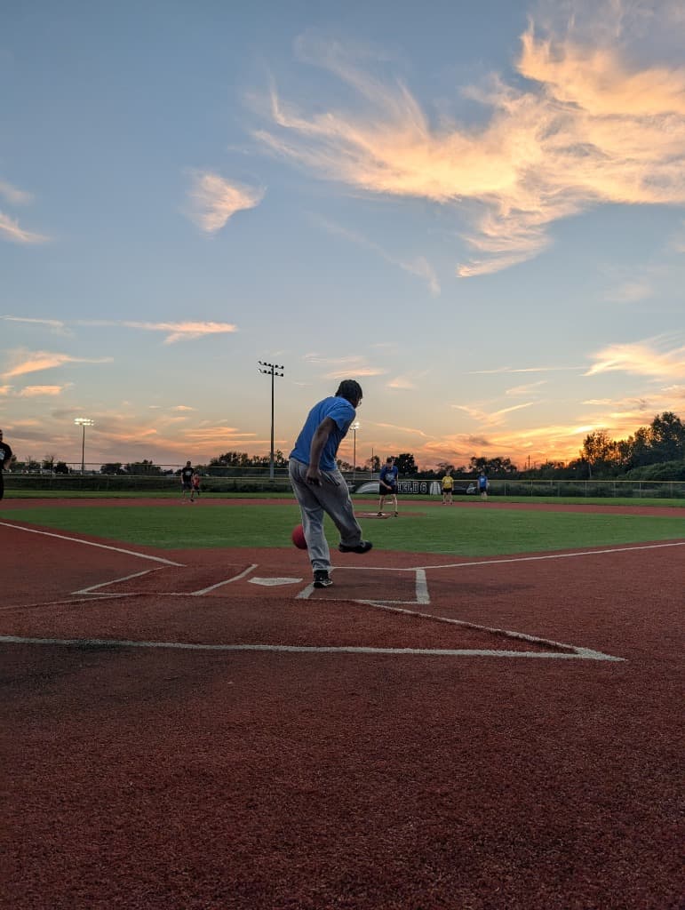 Dayton Adult Kickball Action