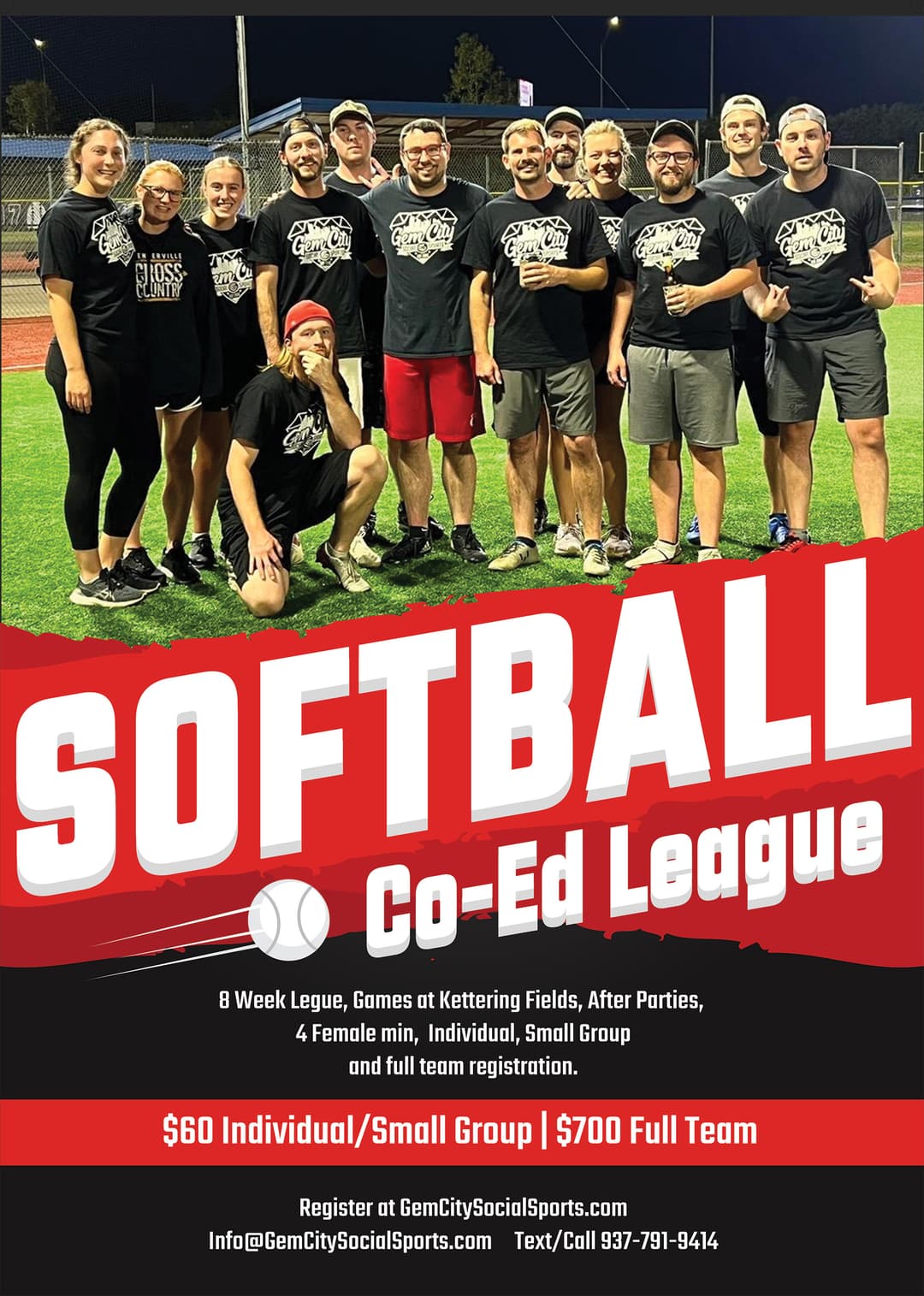 Softball League Poster